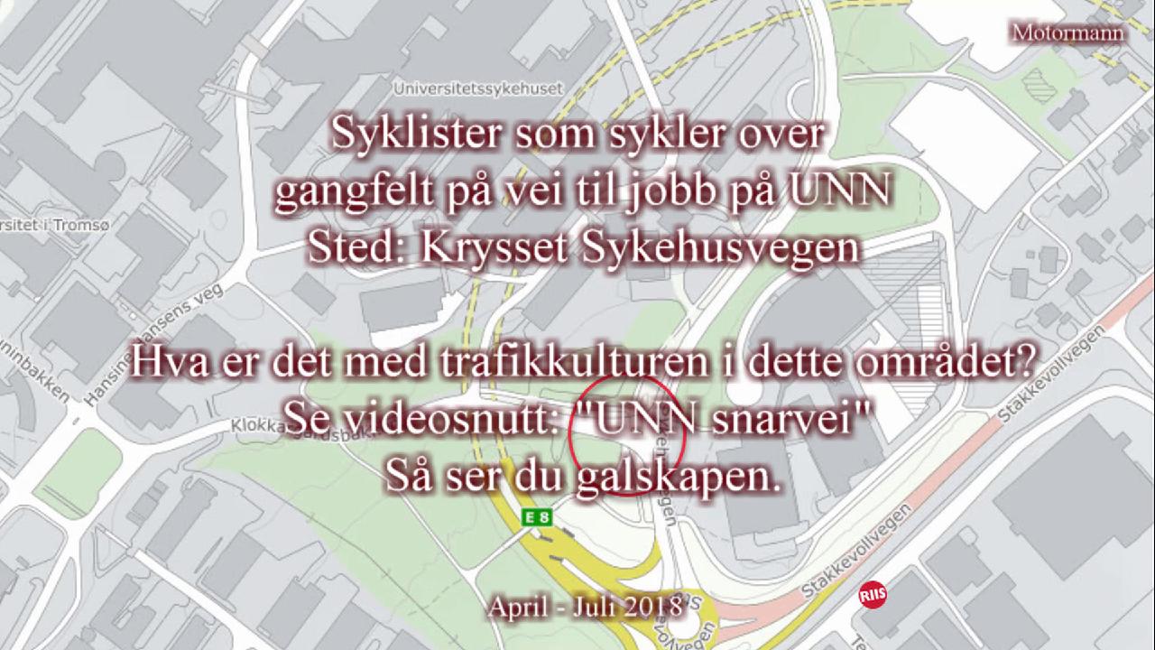 Syklende syklister over gangfelt ved UNN