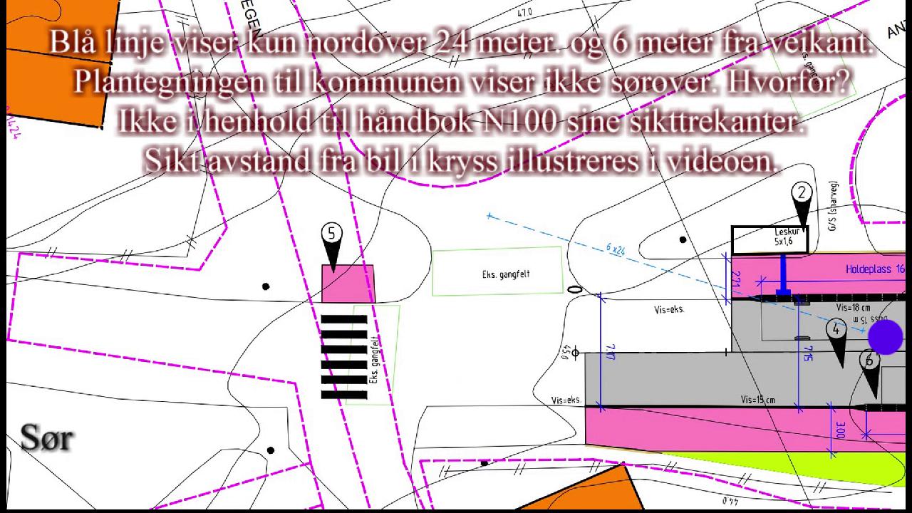 Siktforhold ved i kryss ved barnehagen i Saksekrysset