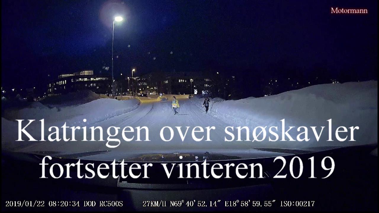 Klatringen over snøskavler fortsetter vinteren 2019